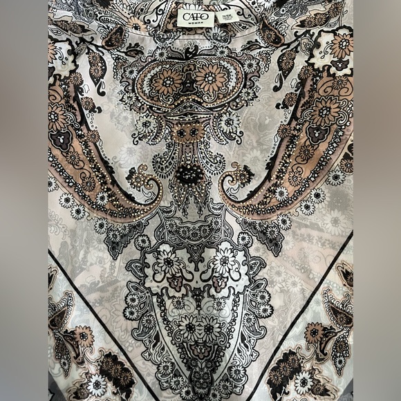 CATO Beautiful Sheer, Embellished, Boho Poncho w Matching Tank, Size14/16W, NWOT - Picture 7 of 8